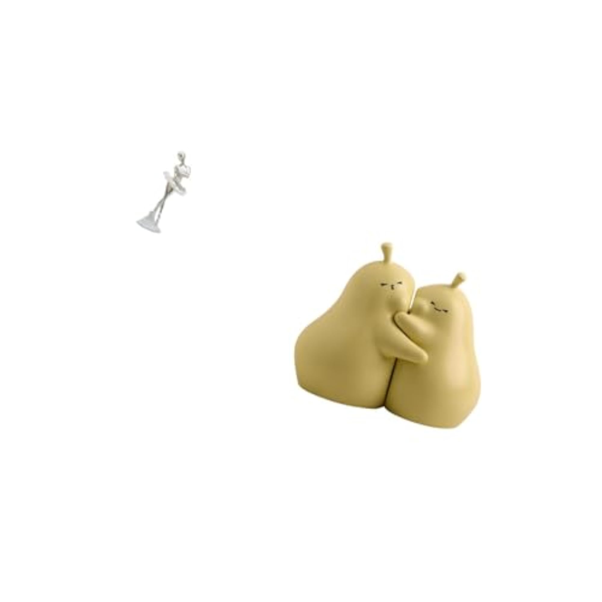 Graceful Dancing Girl Embracing Pear Ceramic Bookend